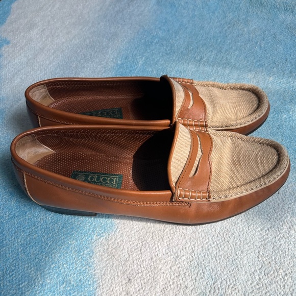Gucci Men's Tan and Cream Loafers - Picture 1 of 9